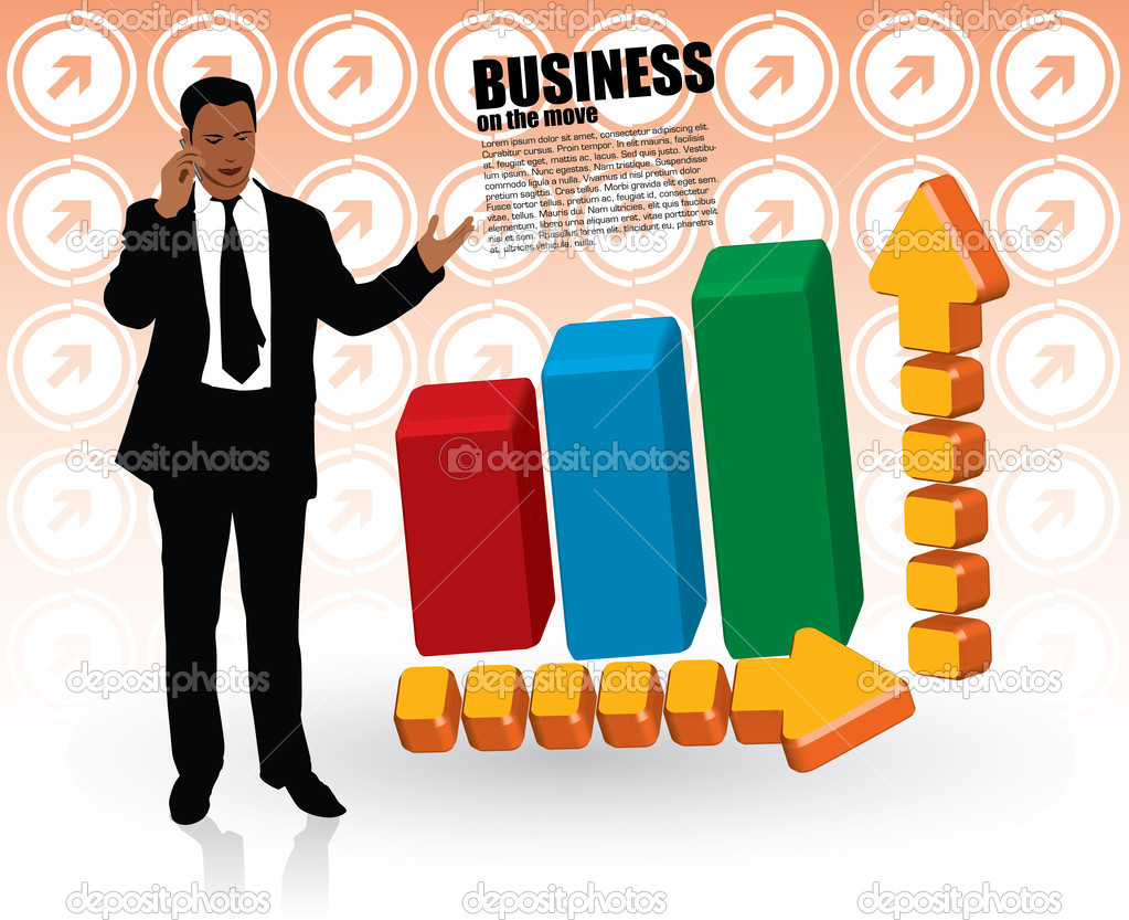 Businessman and graphics