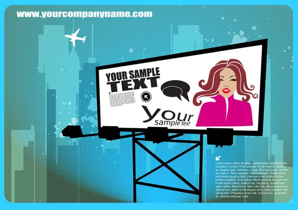 Billboard with woman Stock Vector