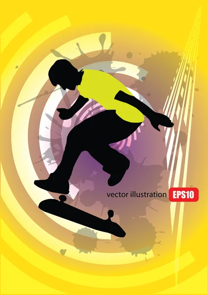 Skateboarder — Vettoriale Stock