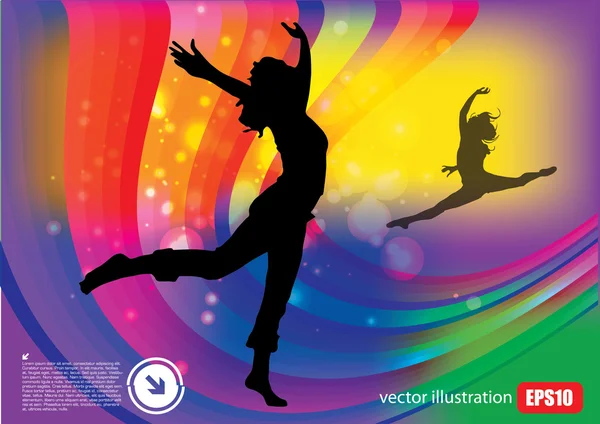 Vrouw danser silhouet — Stockvector