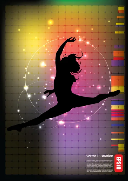 Woman dancer silhouette — Stock Vector