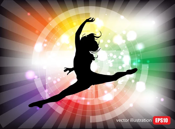 Γυναίκα χορεύτρια σιλουέτα — Διανυσματικό Αρχείο