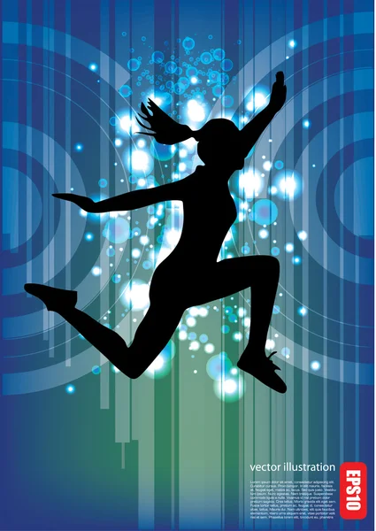Hoppande kvinna — Stock vektor