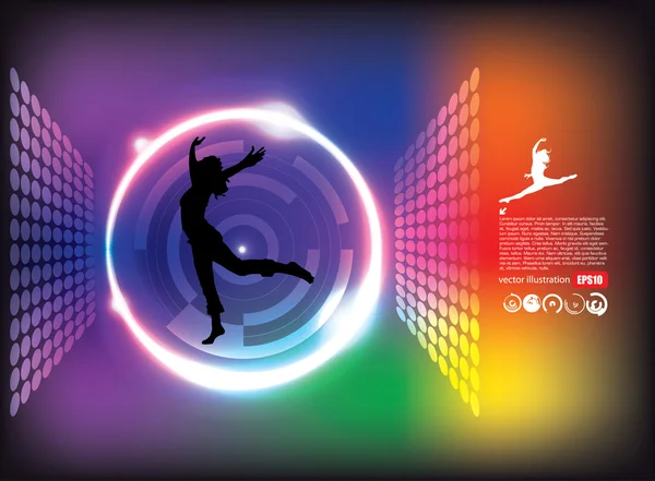 Mujer bailarina silueta — Vector de stock