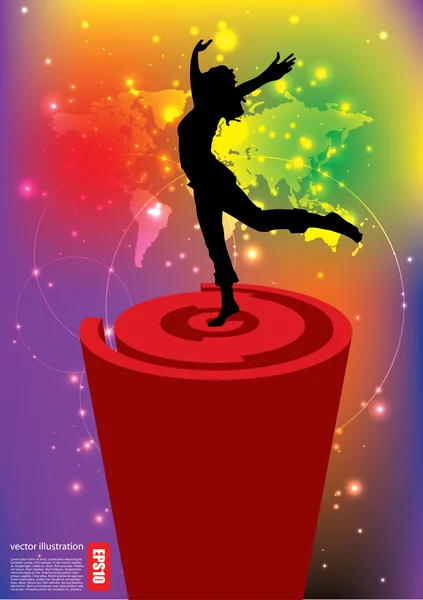 Woman dancer silhouette — Stock Vector