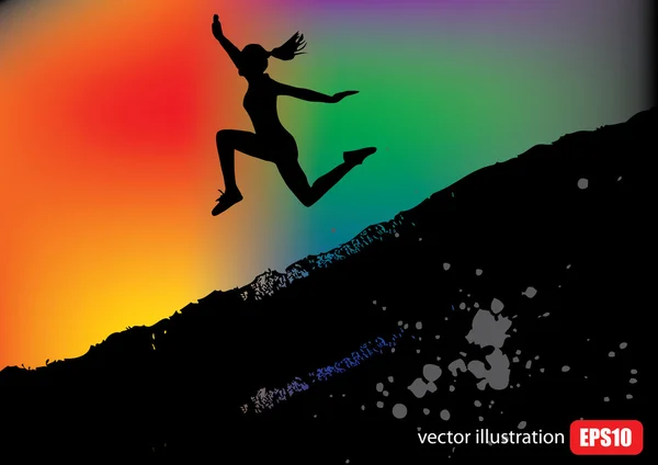 Mujer saltando — Archivo Imágenes Vectoriales