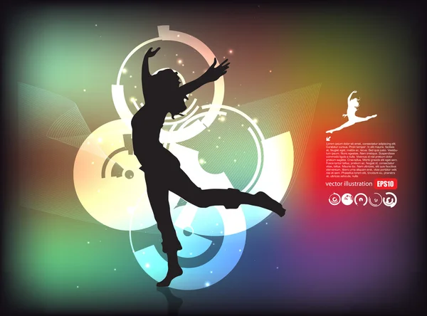 Vrouw danser silhouet — Stockvector