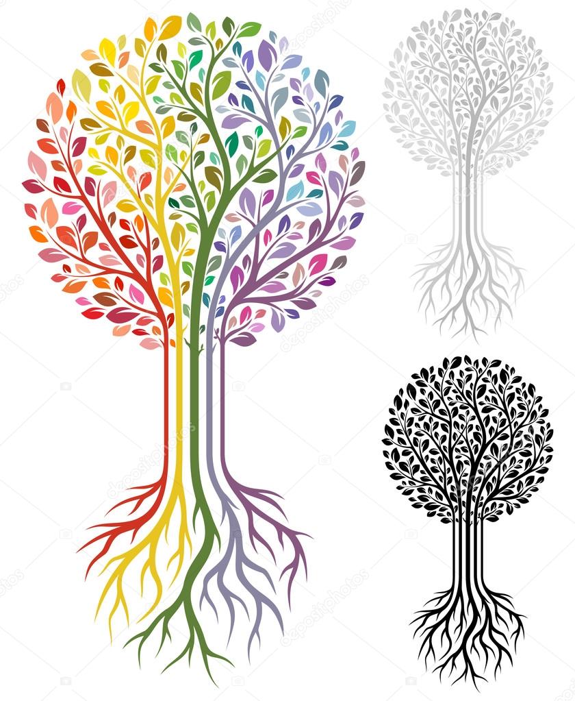 Vector tree isolated on white
