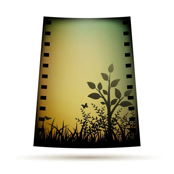 Negative film with landscare — Stock Vector
