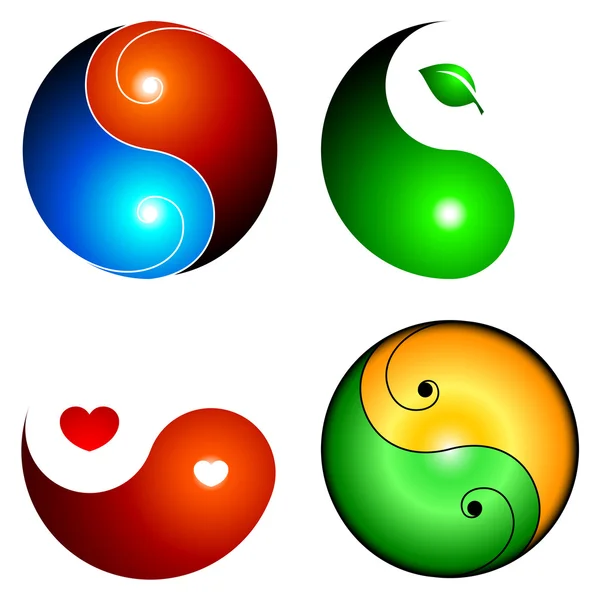 Yin Yang Iconos — Archivo Imágenes Vectoriales