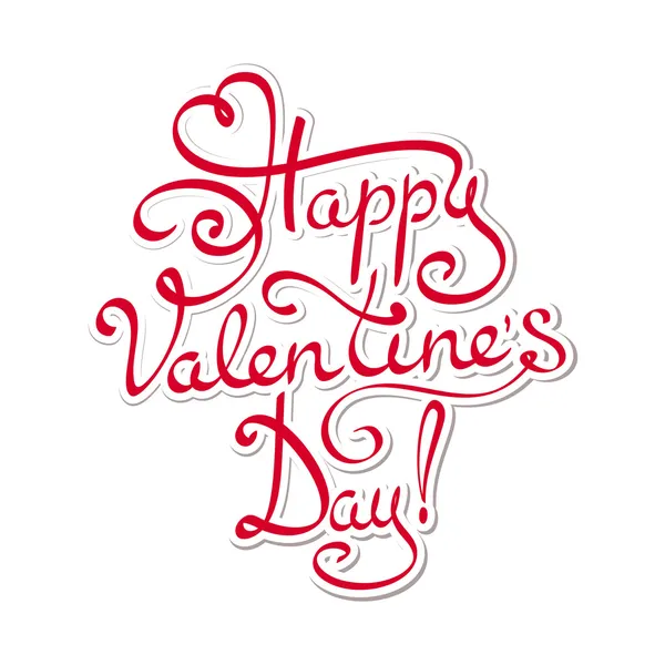 Buon San Valentino - testo lettering mano — Vettoriale Stock