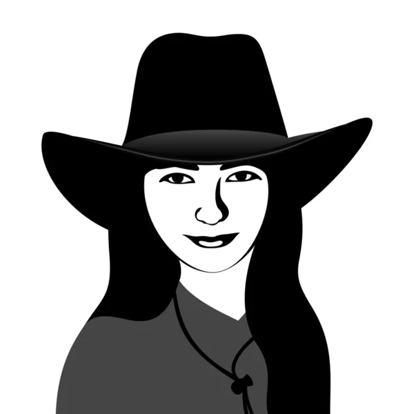 Meisje in een cowboy-hoed — Stockvector