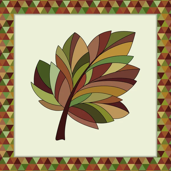 Autumn Leaf Frame Simple Picture Vector — Stock Vector