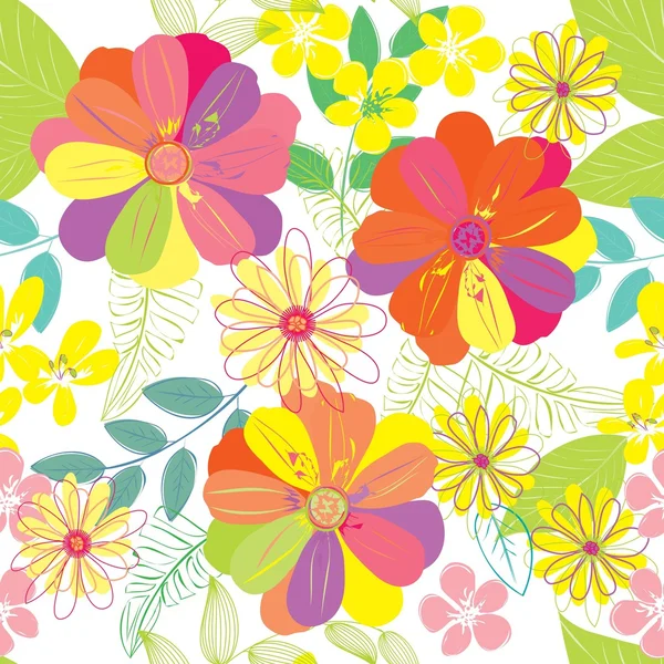 Abstract flower seamless pattern background — Stock Vector