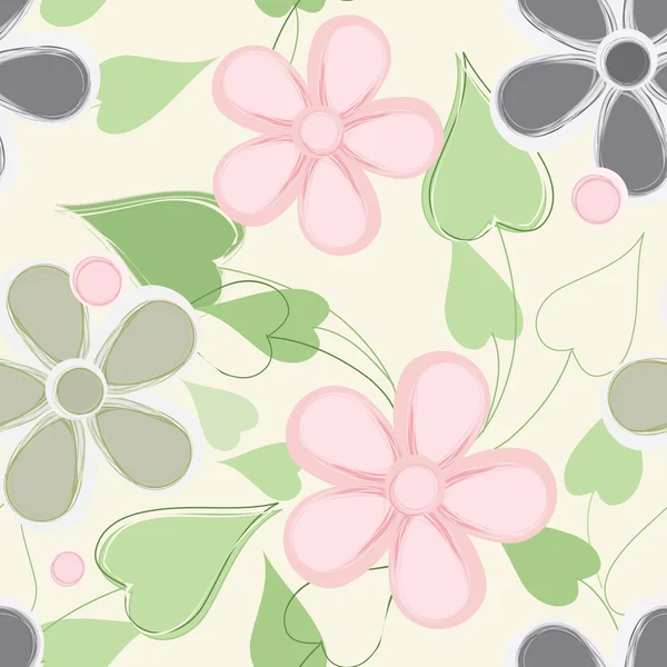 Abstrakte Blume nahtlose Muster Hintergrund — Stockvektor