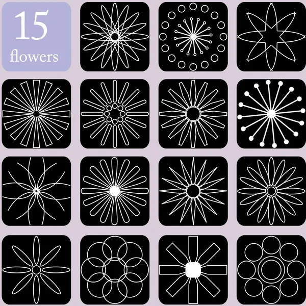 Abstract collection flowers background — Stock Vector