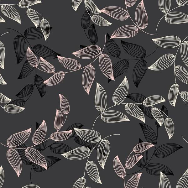 抽象的な葉のシームレスなパターン背景 — ストックベクタ