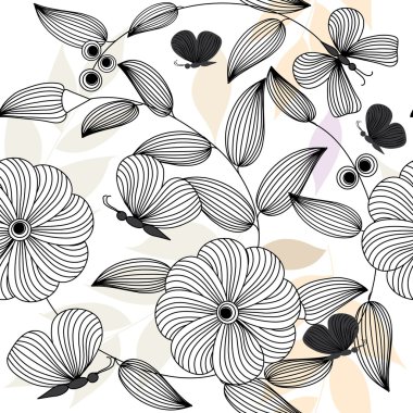 Soyut çiçek pürüzsüz desen arkaplanı