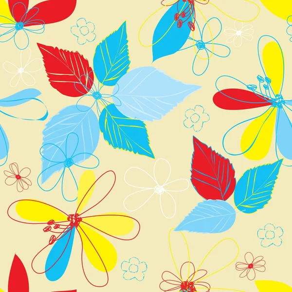 Abstract flower seamless pattern background — Stock Vector