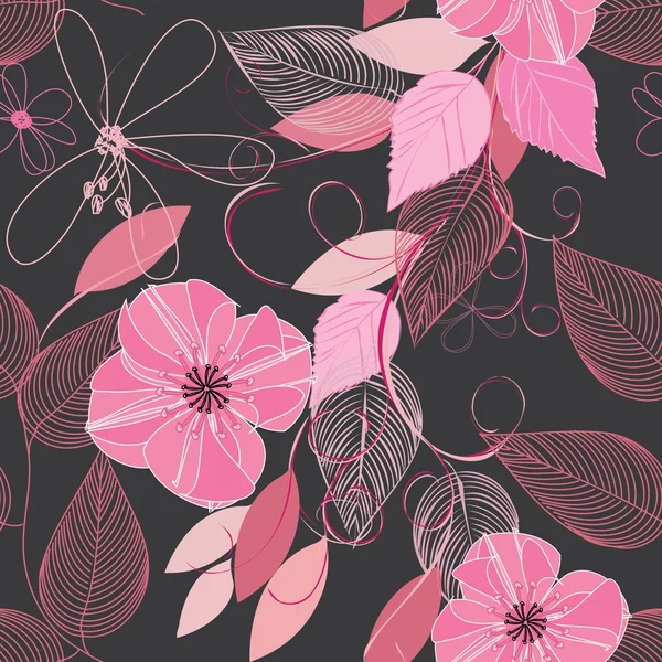 Abstract flower seamless pattern background — Stock Vector