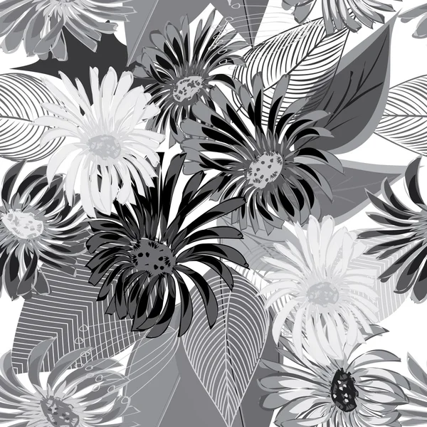 Fleur abstraite fond de motif sans couture — Image vectorielle