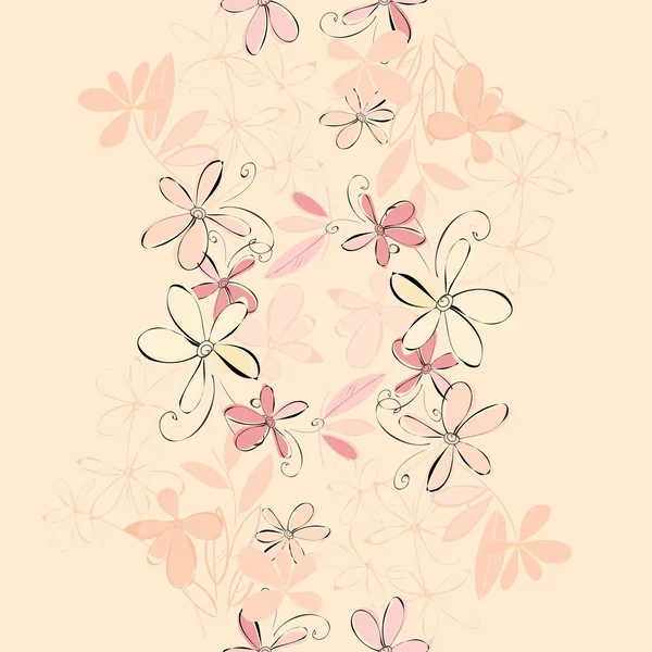Fondo de patrón sin costura flor vertical abstracta — Archivo Imágenes Vectoriales