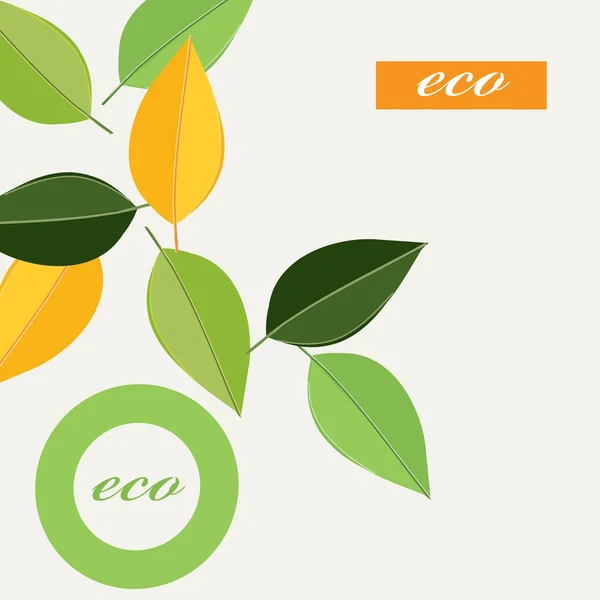 Экологическая икона с эко-растением — стоковый вектор