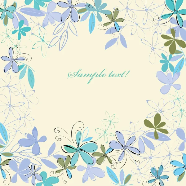 Abstracte Blauwe bloem achtergrond. banner. — Stockvector