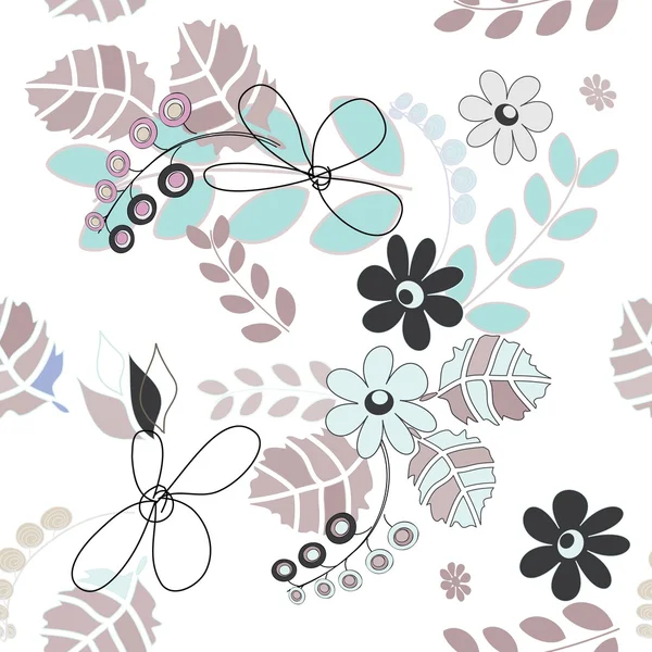 Fleur abstraite fond de motif sans couture — Image vectorielle