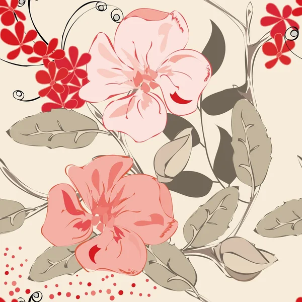 Abstrakte florale nahtlose Muster Hintergrund — Stockvektor