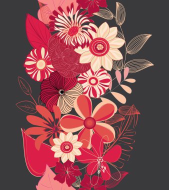 soyut dikey çiçek Dikişsiz desen arka plan