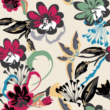 Soyut çiçek pürüzsüz desen arkaplanı