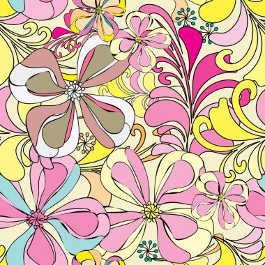 yaz çiçek seamless modeli