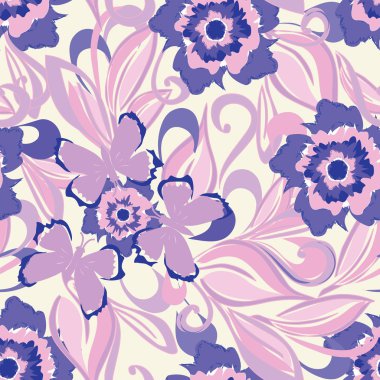 soyut çiçek uç kelebek Dikişsiz desen arka plan