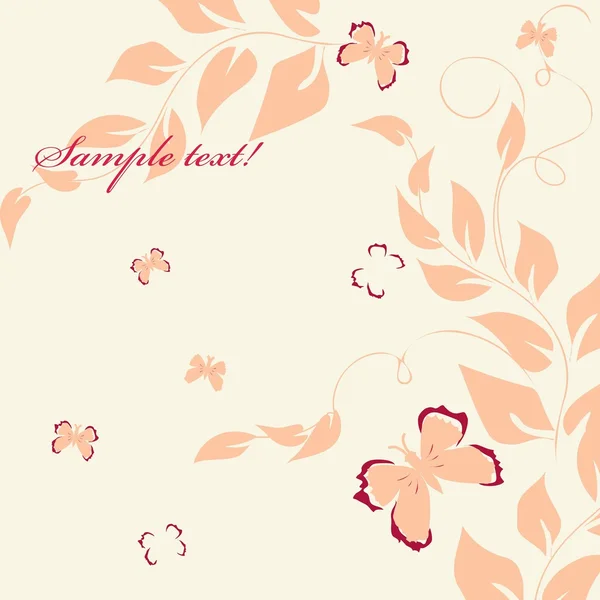 Stylish foliage end butterfly backgrounds — Stock Vector