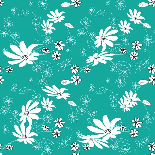 Abstract flower seamless pattern background — Stock Vector