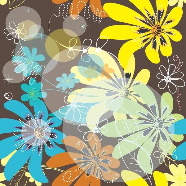 Abstract flower seamless pattern background — Stock Vector