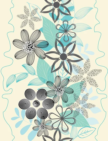 Abstrakte vertikale Blume nahtlose Muster Hintergrund — Stockvektor