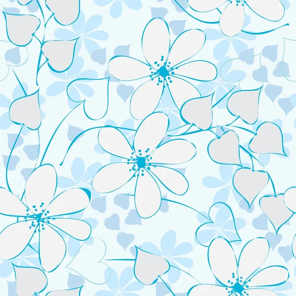 Fleur abstraite fond de motif sans couture — Image vectorielle