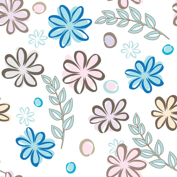 Abstract flower seamless pattern background — Stock Vector