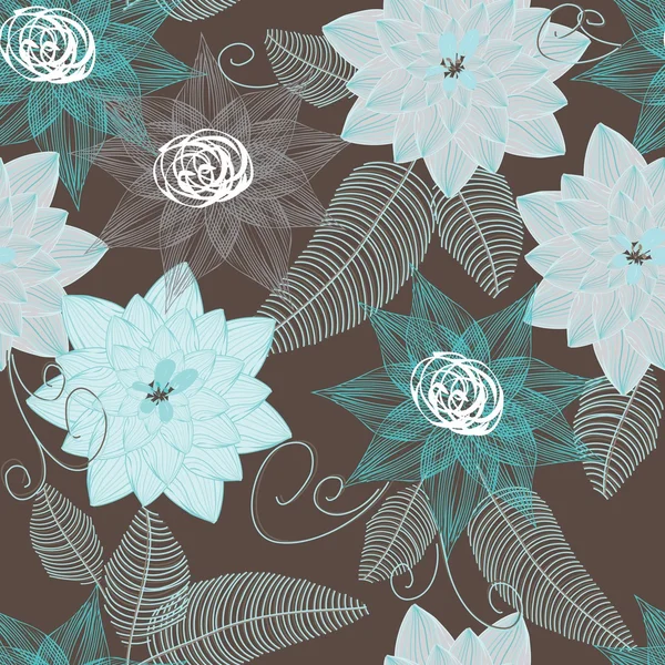 Abstract flower seamless pattern background — Stock Vector