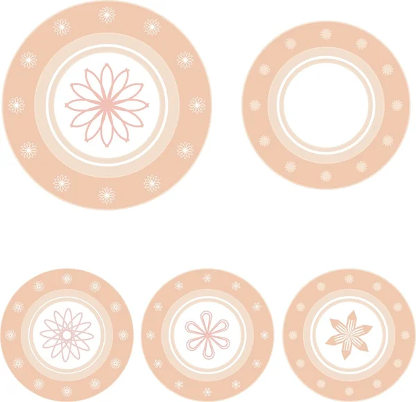 Collection pink dish background. — Stock Vector