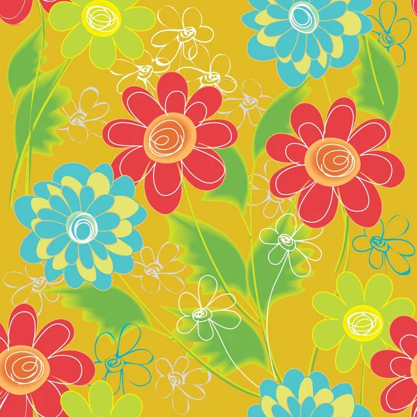 Fondo de patrón sin costura flor abstracta — Vector de stock