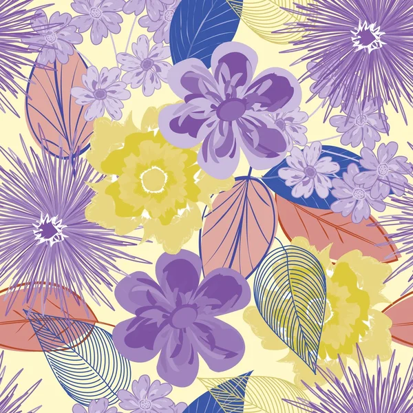 Abstract flower seamless pattern background — Stock Vector