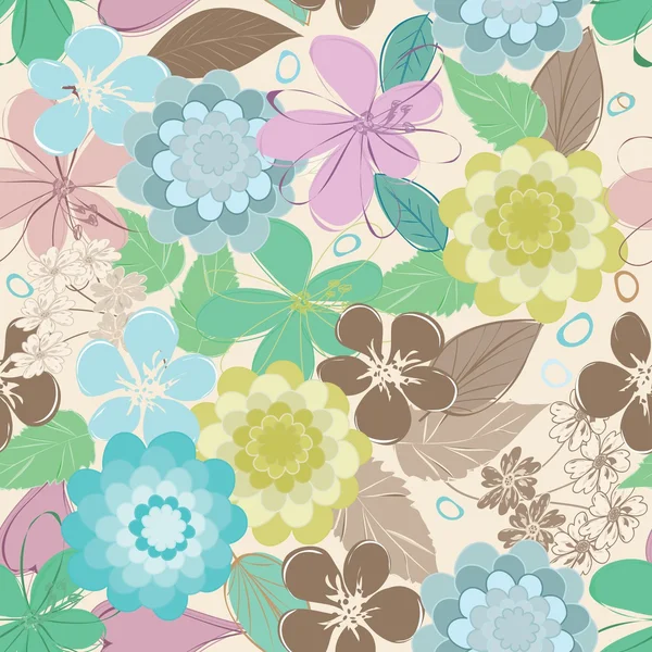 Abstract flower seamless pattern background — Stock Vector