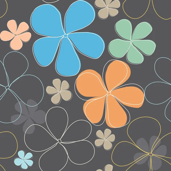 Abstract flower seamless pattern background — Stock Vector