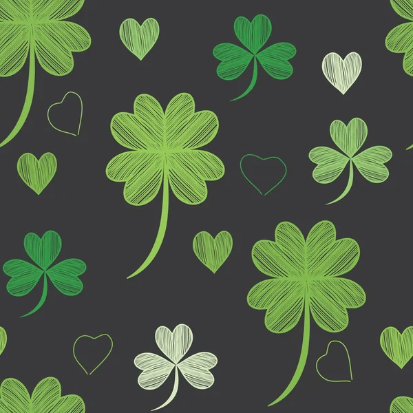 Vector illustration of clover.Seamless pattern. — Stock Vector