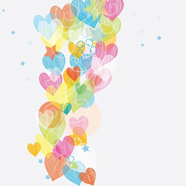 Carte vintage avec un coeur et une fleur — Image vectorielle