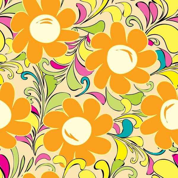 Sommer florales nahtloses Muster — Stockvektor