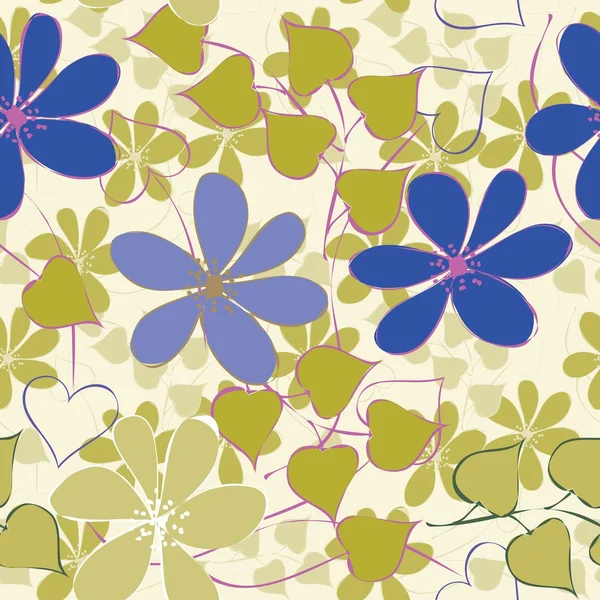 Αφηρημένο λουλούδι απρόσκοπτη μοτίβο φόντο — Διανυσματικό Αρχείο